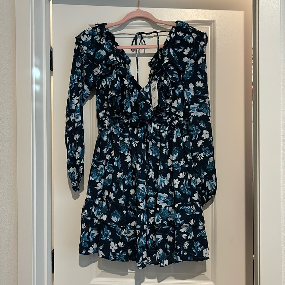 Abercrombie and Fitch Long-Sleeve Ruffle Mini Dress